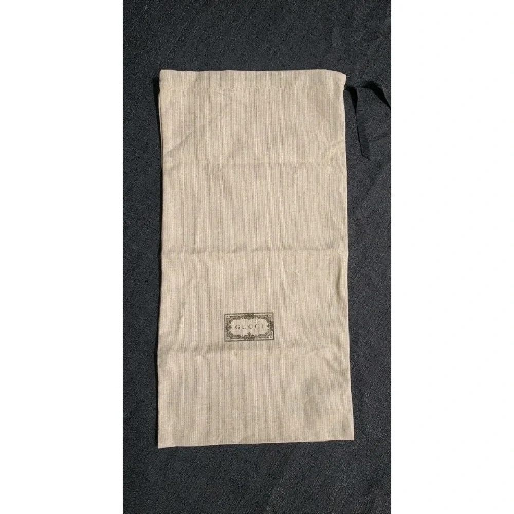 Authentic Gucci Dust Bag Cover Drawstring 8X17.5in Tan Cotton‎ Designer